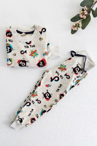 Tiktok Kız Çocuk Pijama Takımı
