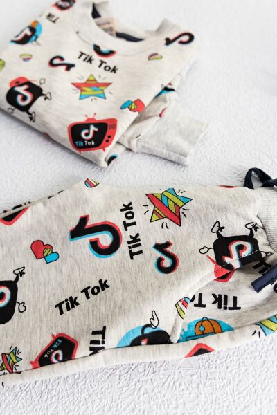 Tiktok Kız Çocuk Pijama Takımı
