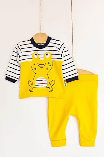 Kurbağa Figürlü Erkek Bebek Takım Layette