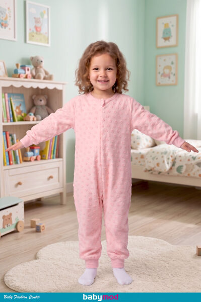 1.5 Tog Kız Erkek Çocuk Pamuklu Uyku Tulumu PEMBE - 4-5 Yaş