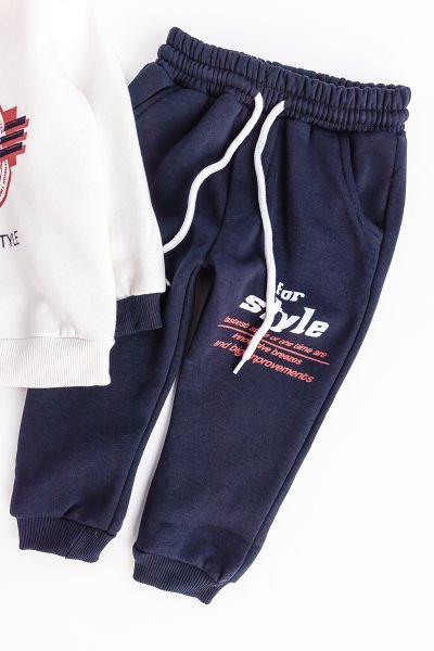 Kapüşonlu Yazı Baskılı Erkek Çocuk Eşofman Takımı