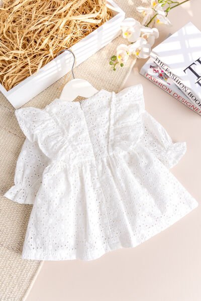 Fisto 100% Pamuk Şık Kız Bebek Elbise Mevlüt Elbisesi Ekru