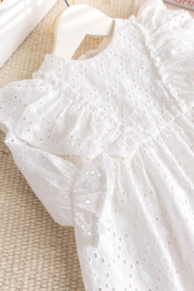 Fisto 100% Pamuk Şık Kız Bebek Elbise Mevlüt Elbisesi Ekru