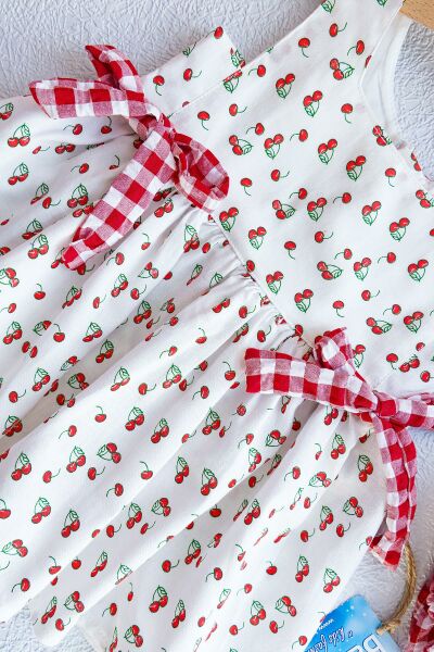 Kiraz Desenli Yazlık Bebek Elbise