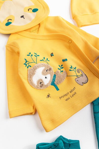 Koala Figürlü 5 Parça Erkek Bebek Hastane Çıkışı Bebek Takım SARI -  0-3 AY