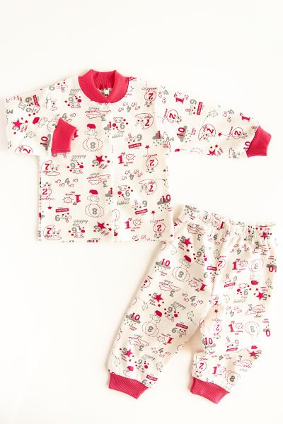 Önden Çıt Çıtlı Bebek Takım Bebek Pijama Takımı