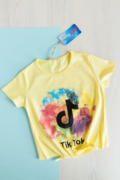 Tiktok Önden Bağlamalı Kız Çocuk Yazlık Body
