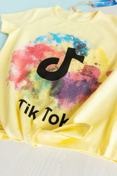Tiktok Önden Bağlamalı Kız Çocuk Yazlık Body