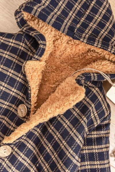 Ayıcık Figürlü İçi Peluş Erkek Bebek Tulum