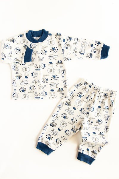 Önden Çıt Çıtlı Bebek Takım Bebek Pijama Takımı