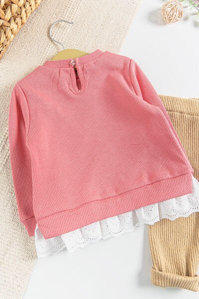 Güpür Detaylı 2'li Kız Bebek Takım