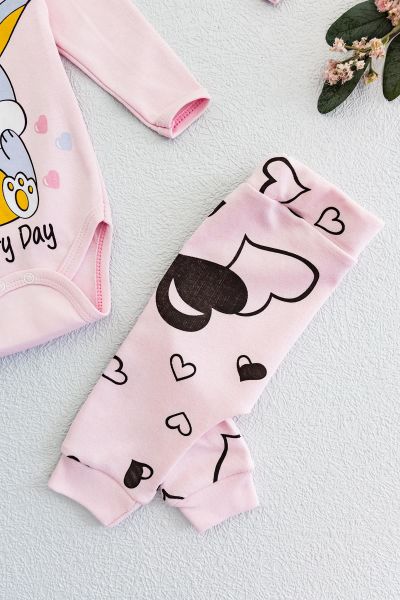 Minik Tavşan Üçlü Kız Bebek Takım