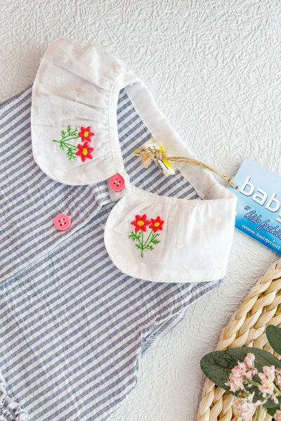 Çiçekli Fırfırlı Kız Bebek İkili Bebek Takımı