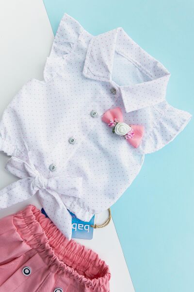 Puantiyeli Yazlık Kız Çocuk İkili Takım