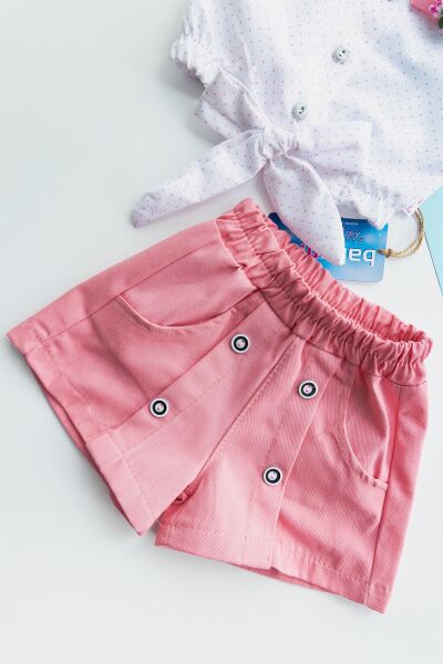 Puantiyeli Yazlık Kız Çocuk İkili Takım