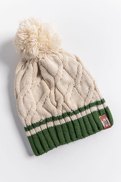 Saç Örgüsü Desenli Ponponlu 9-15 Yaş Erkek Çocuk Bere BEJ - 9-15 Yaş