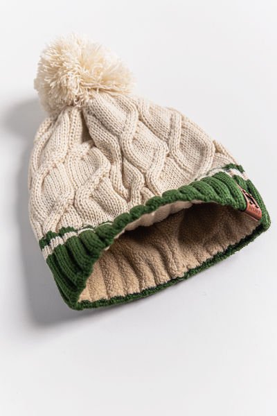 Saç Örgüsü Desenli Ponponlu 9-15 Yaş Erkek Çocuk Bere BEJ - 9-15 Yaş