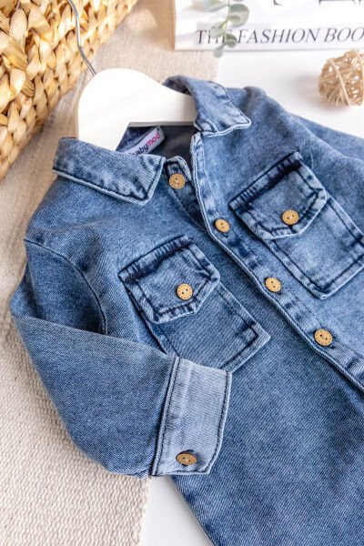 Esnek Erkek Bebek Kot Tulum 100% Cotton MAVİ - 9 Ay