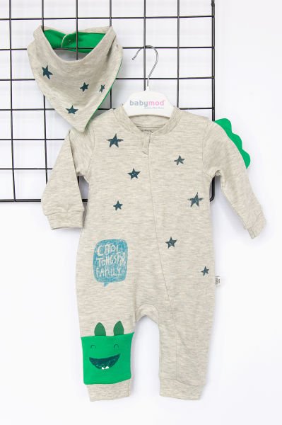 Babymod Bandana Önlüklü Erkek Bebek Tulum Layette