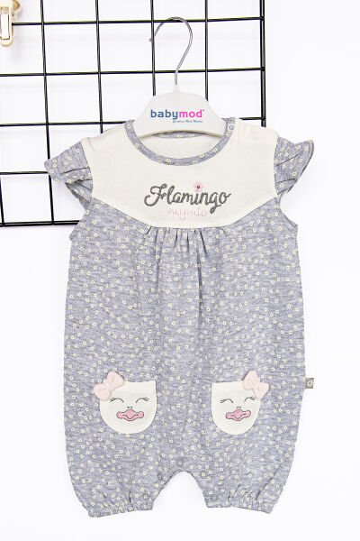 Yazlık Kız Bebek Tulum GRİ - 3 Ay