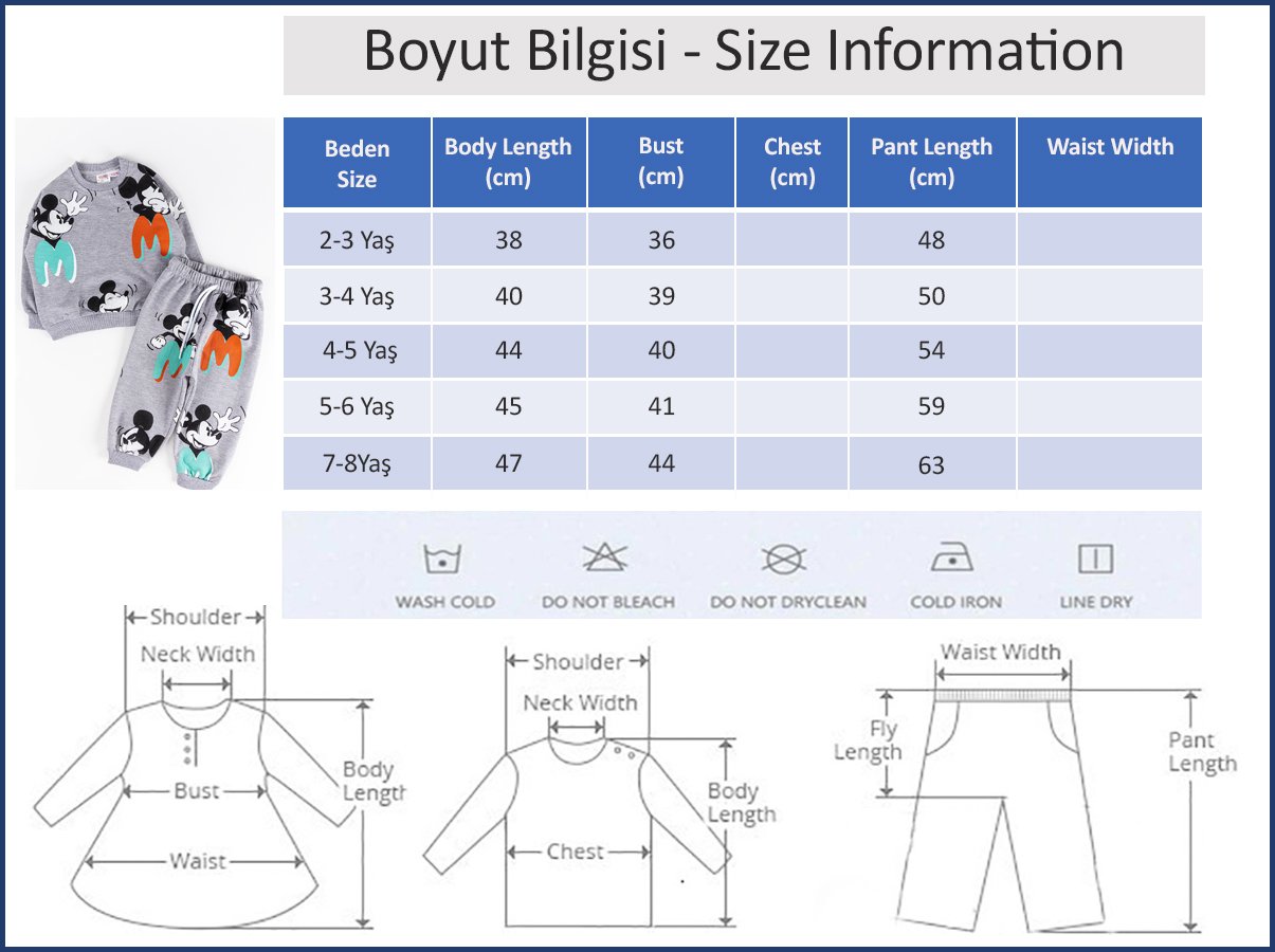 Orijinal Marka Harf Figürlü Kız/Erkek Çocuk Eşofman Takımı