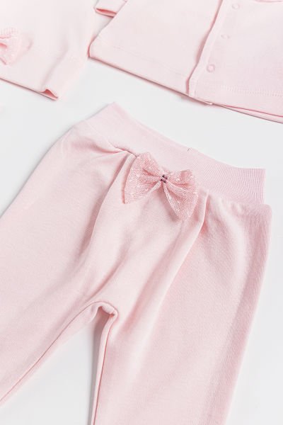 Natural Fiyonklu 10 Parça Kız Bebek Hastane Çıkışı Bebek Takımı PEMBE - Yeni Doğan