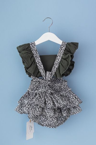 Fırfırlı Çiçekli Yazlık Kız Bebek Tulum