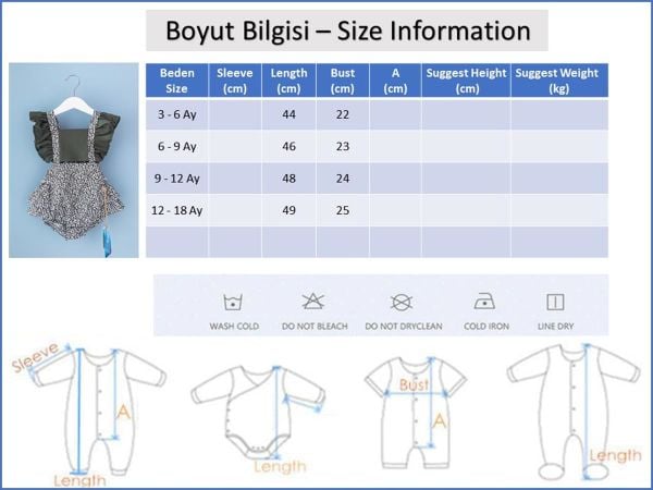 Fırfırlı Çiçekli Yazlık Kız Bebek Tulum