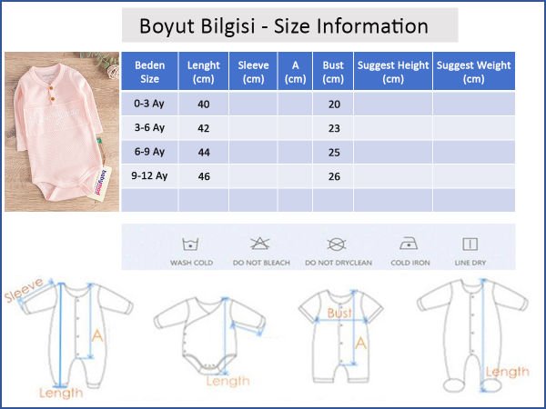 I Love Mom Baskılı Uzun Kollu Kız Bebek Zıbın Bebek Çıt Çıtlı Body SOMON - 3-6 AY