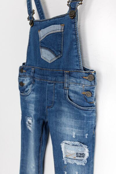 Denim Kumaş Erkek Çocuk Kot Salopet