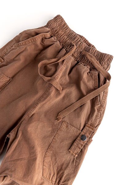 Paraşüt Kumaş Jogger Kargo Cepli Çocuk Pantolon KAHVERENGİ -  7-8 Yaş