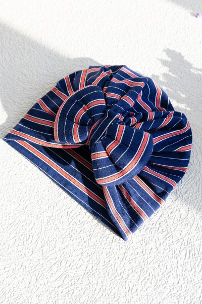 Çizgili Kız Bebek Bandana Şapka