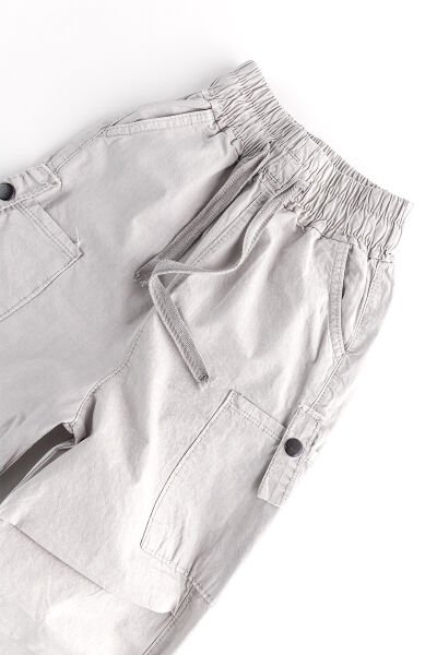 Paraşüt Kumaş Jogger Kargo Cepli Çocuk Pantolon BEJ -  5-6 Yaş