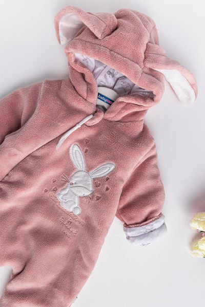Tavşan İşlemeli Welsoft Peluş Astronot Kız Bebek Tulum