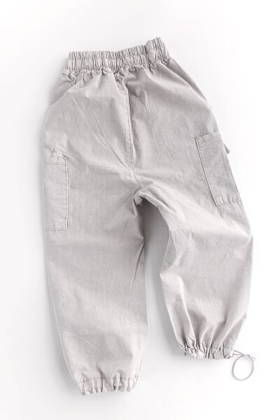 Paraşüt Kumaş Jogger Kargo Cepli Çocuk Pantolon BEJ - 12-13 Yaş