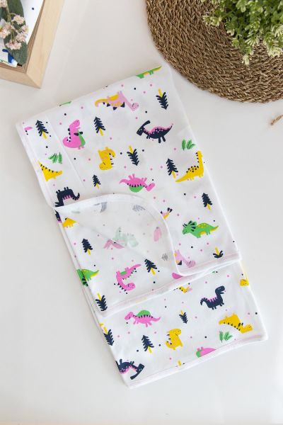 Dino Baskılı Penye Bebek Battaniye