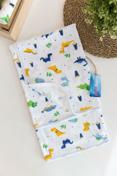 Dino Baskılı Penye Bebek Battaniye
