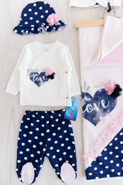 Baby Love Temalı Tulumlu Kız Bebek Hastane Çıkışı Baby Sets