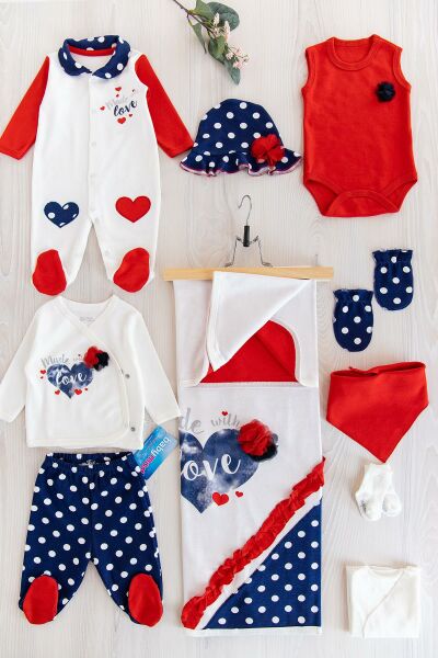 Baby Love Temalı Tulumlu Kız Bebek Hastane Çıkışı Baby Sets
