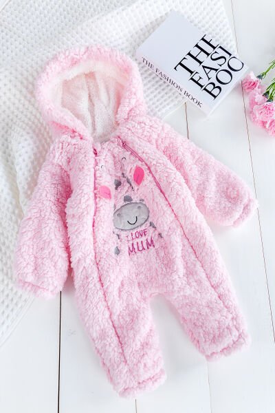 Sevimli Ayıcık Welsoft Peluş Astronot Kız Bebek Tulum FUŞYA -  9-12 AY