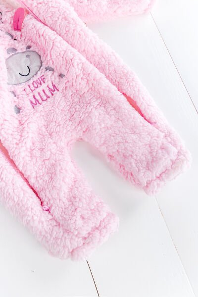 Sevimli Ayıcık Welsoft Peluş Astronot Kız Bebek Tulum FUŞYA -  9-12 AY