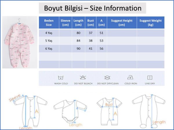Tavşan Desenli Kız Çocuk Uyku Tulumu