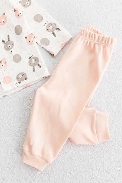 Önden Çıt Çıtlı Kız Bebek Pijama Takımı