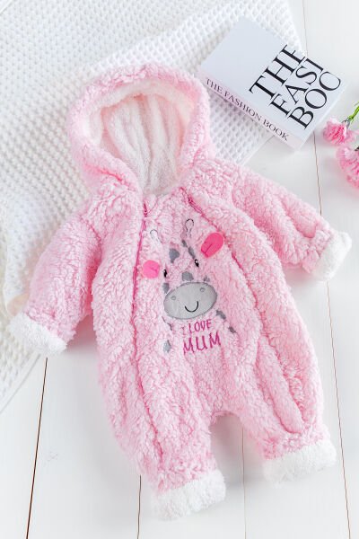 Sevimli Ayıcık Welsoft Peluş Astronot Kız Bebek Tulum FUŞYA -  12-18 AY