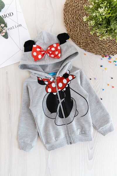 Minnie Mouse Kız Bebek Kapüşonlu Hırka