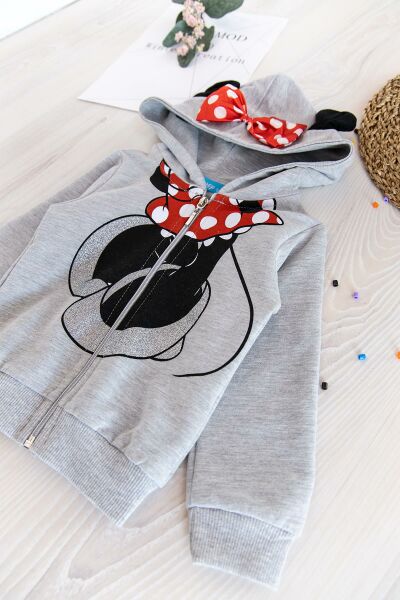 Minnie Mouse Kız Bebek Kapüşonlu Hırka