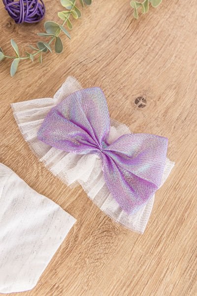 Tütü Etekli Fiyonklu Bandanalı Kız Bebek Tulum Takım