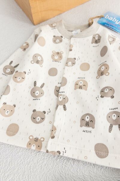 Önden Çıt Çıtlı Erkek Bebek Pijama Takımı