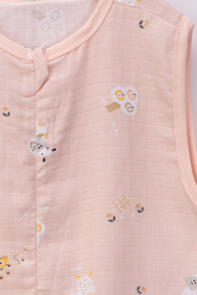 Müslin 0-5 Tog Kolsuz Kız Erkek Çocuk Uyku Tulumu SOMON -  5-6 Yaş
