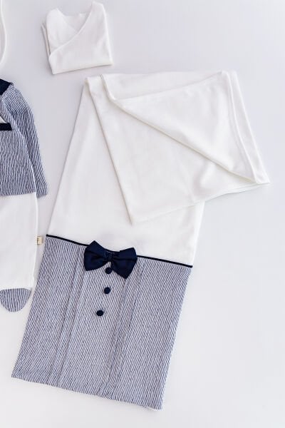 Papyonlu Ceketli Tulumlu 10 Parça Erkek Bebek Hastane Çıkışı Bebek Takımı